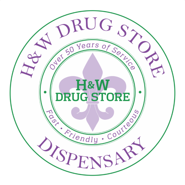 H & W DRUG STORE logo